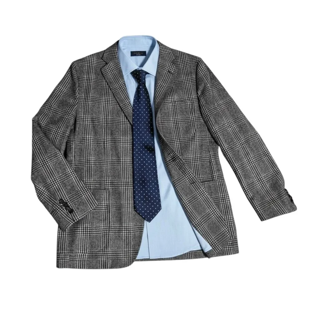Maurizio Baldassari‎ Mens gray plaid wool sport coat jacket US 46R Italy 56